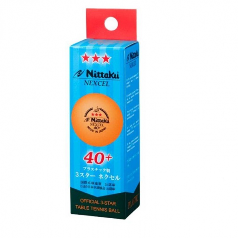 Nittaku Nexcel 3 Star 40+ ITTF Table Tennis Balls - Orange